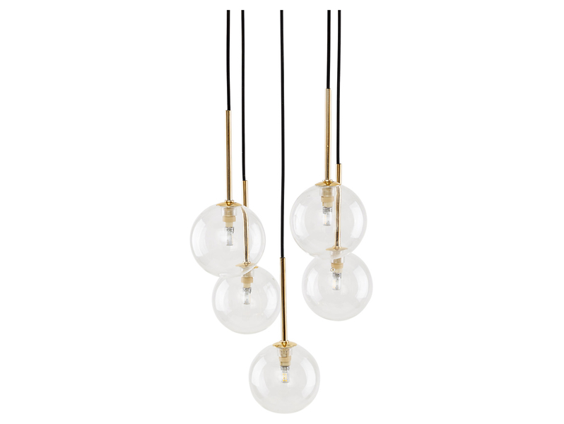 Lampa wisząca Nilos 5-punktowa metalowa złota