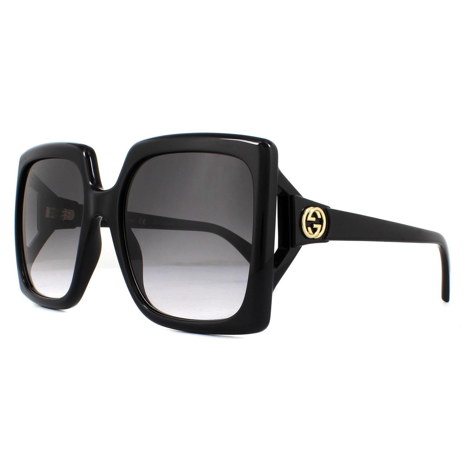 Gucci Square Black Grey Gradient Sunglasses