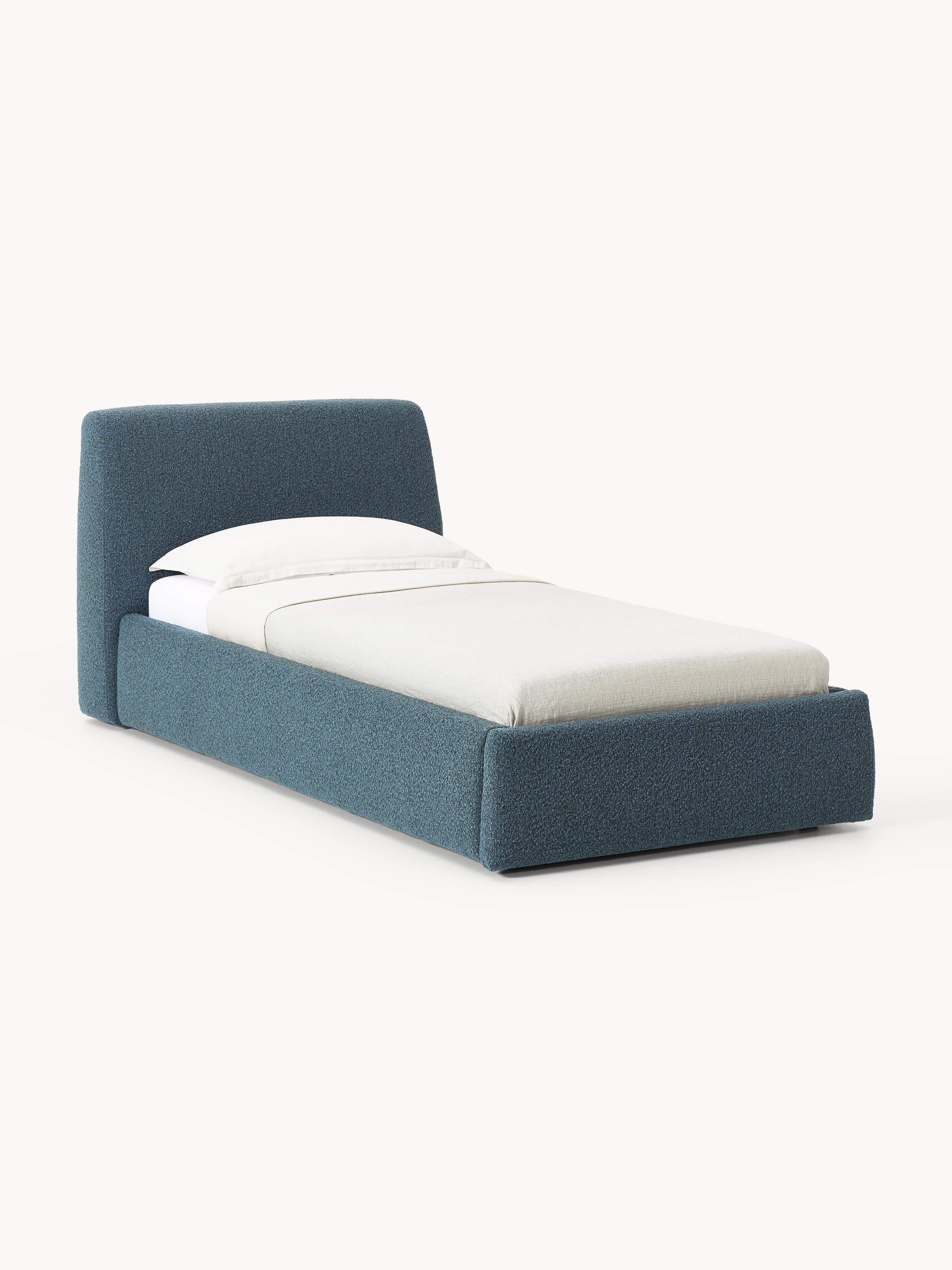 Bouclé-Einzelbett Cloud mit Stauraum