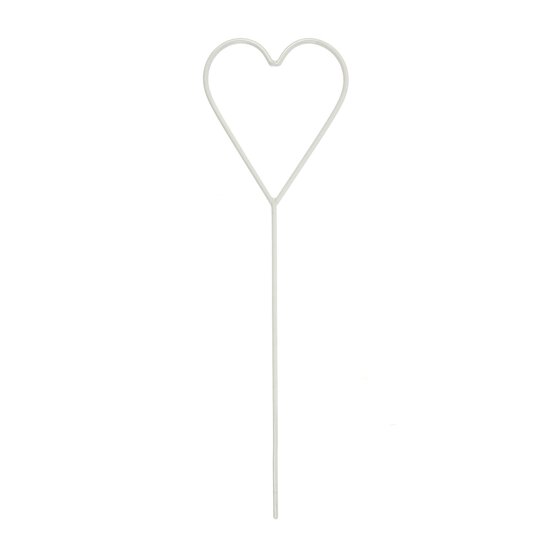 White Wire Heart Wand 30cm