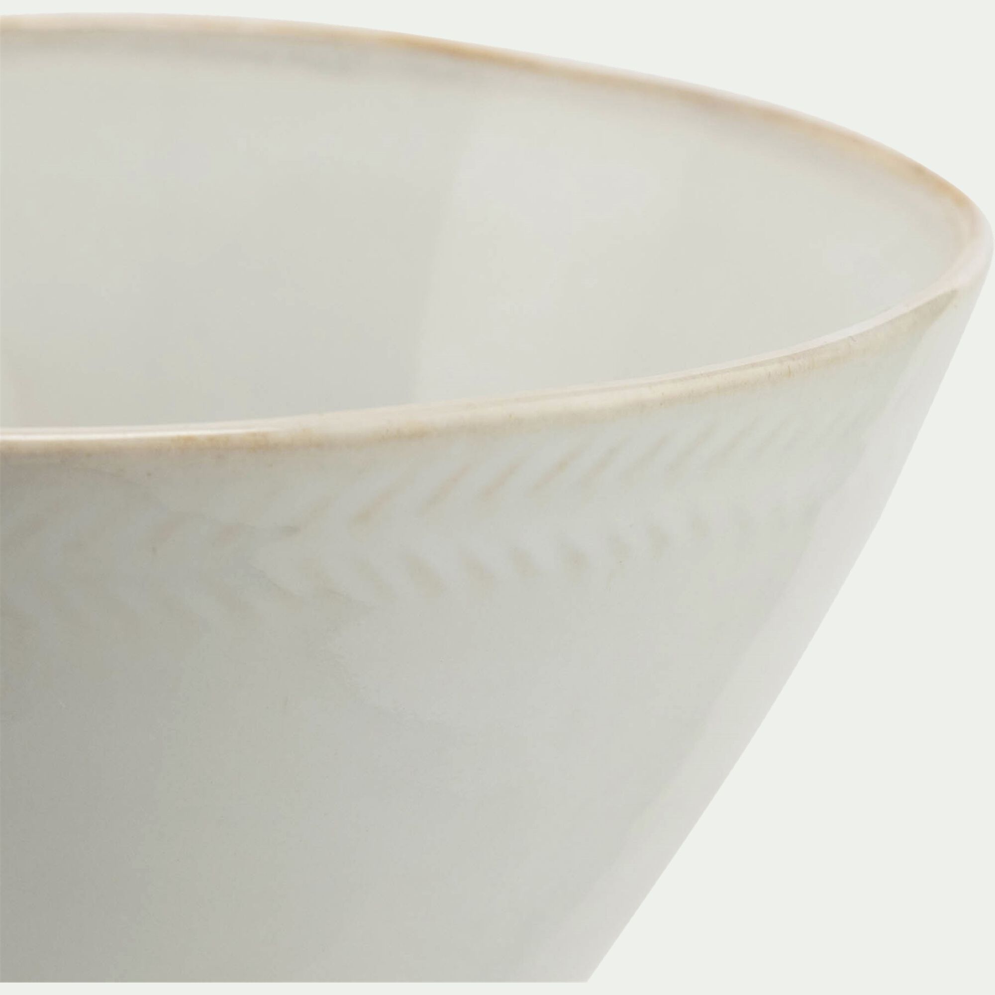 SPIGA - Bol en grès avec liseré beige D15,7cm - blanc ventoux