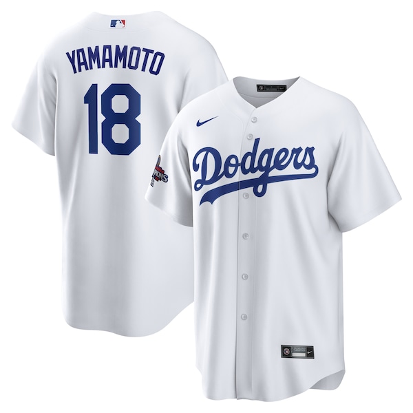 Yoshinobu Yamamoto Los Angeles Dodgers Nike 2024 World Series Champions Home Replica Player Jersey - White