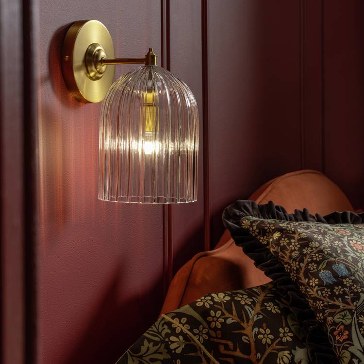 Habitat x Morris & Co. Glass & Brass Cloche Wall Light