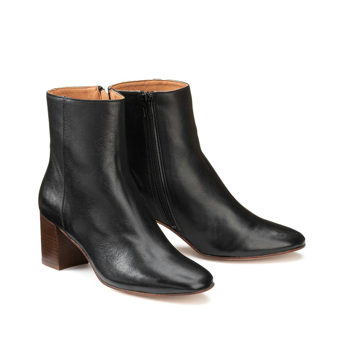 Boots 70s Signature à talon, en cuir