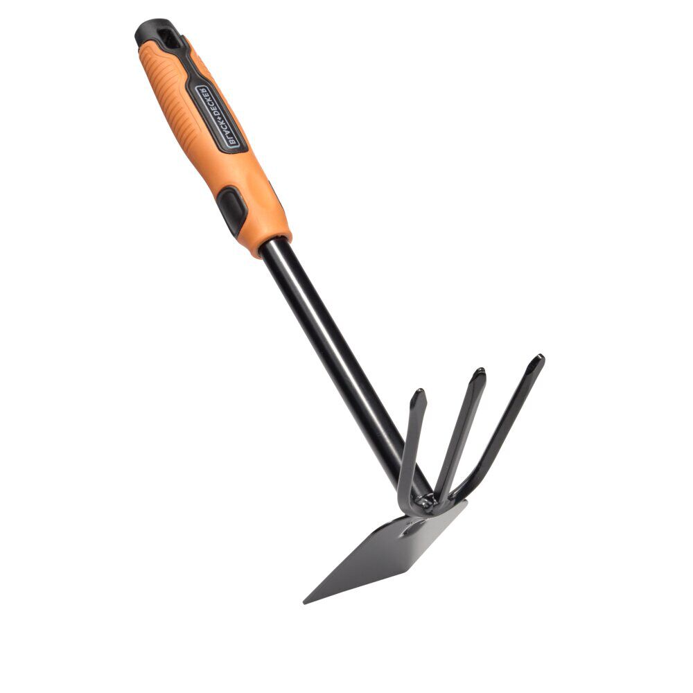 Serfouette à main métal et manche plastique orange 33x18xH8cm