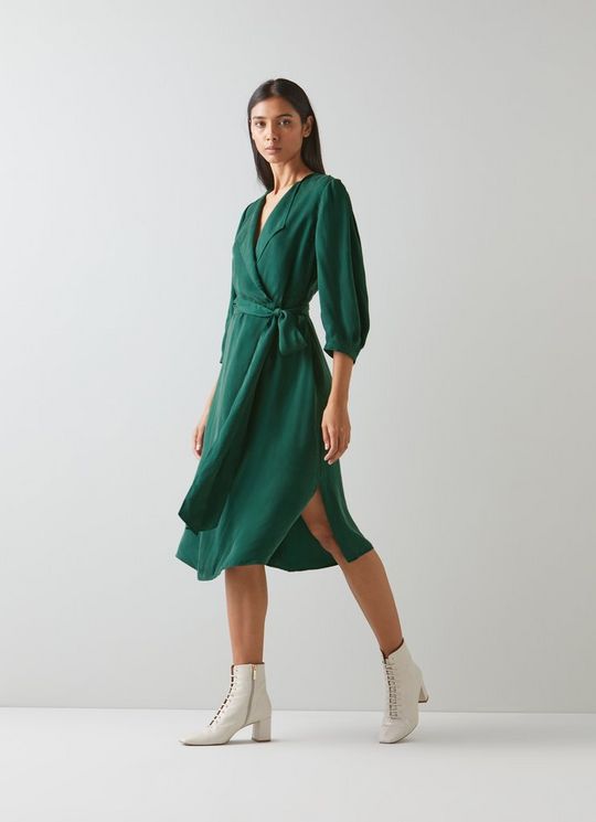 Iris Green Fluid Midi Dress