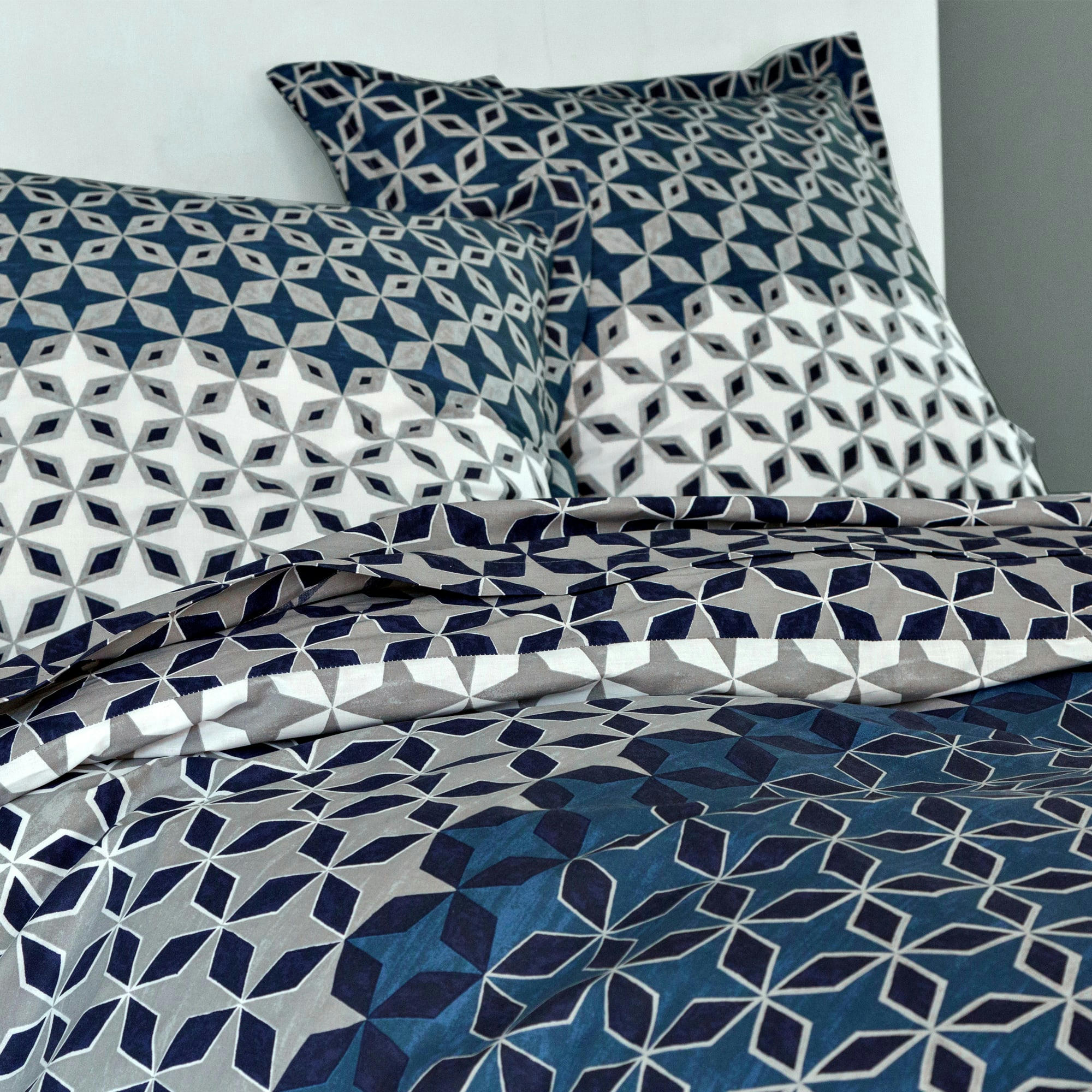 THIBAULT - Housse de couette 140x200 grise en coton