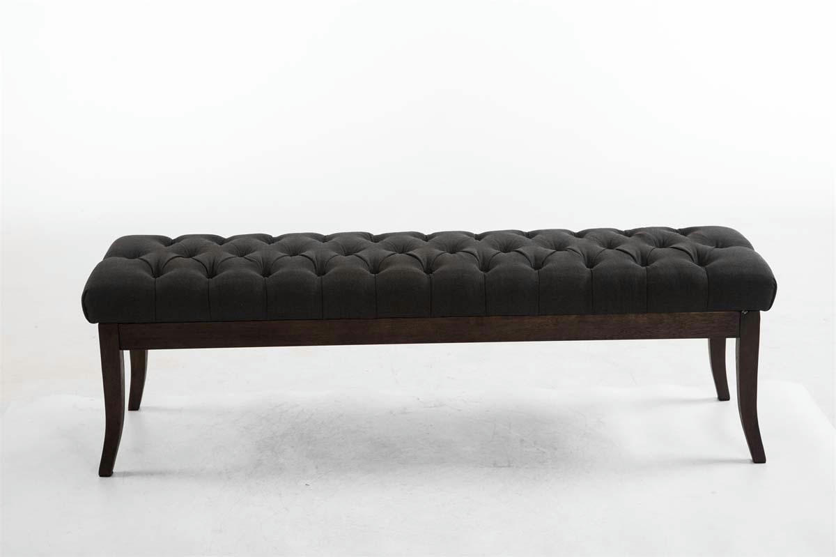 RAMSES - Banquette avec pieds en bois assise en tissu Gris foncé