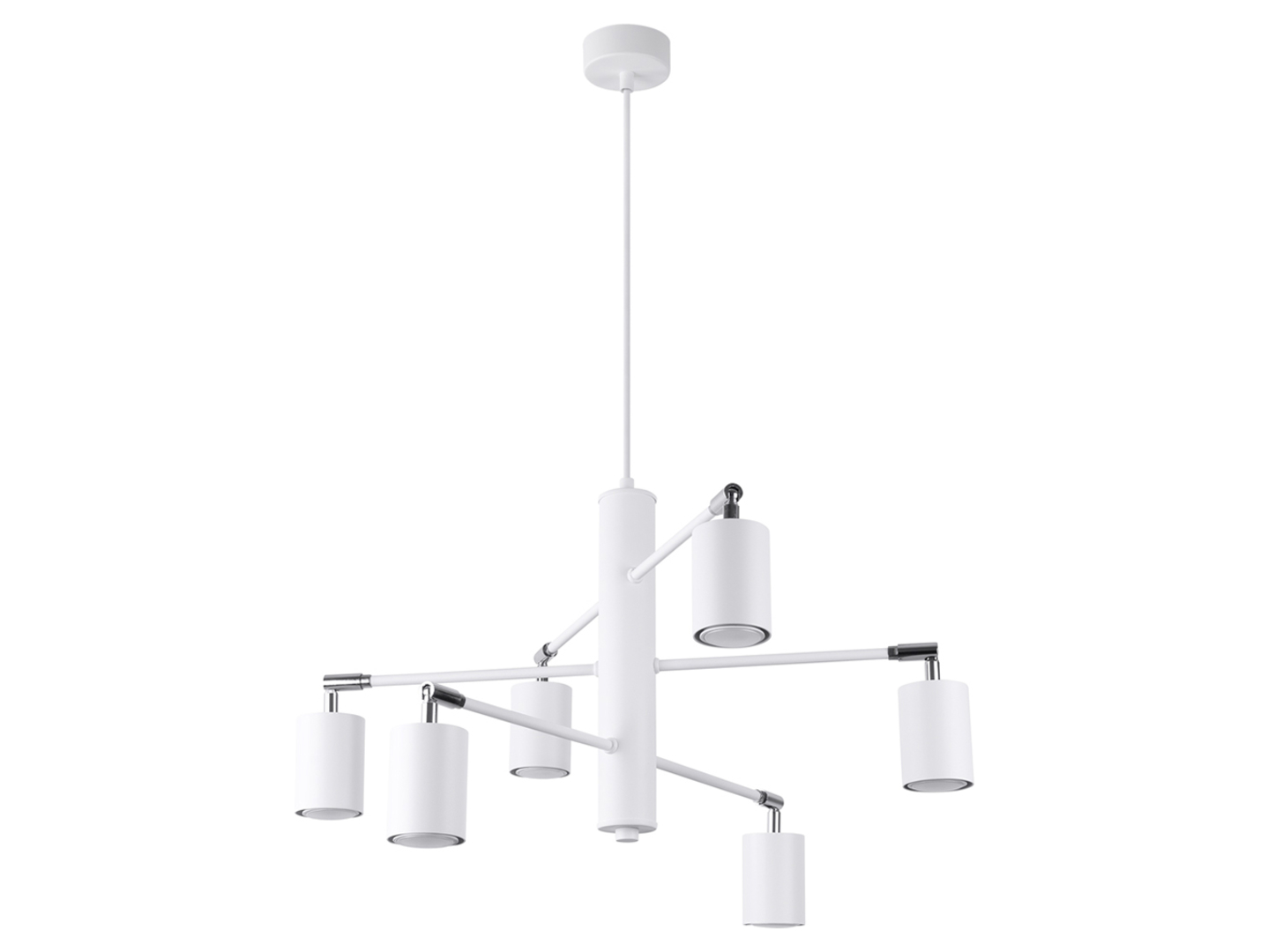Lampa wisząca Lemmi 6-punktowa stalowa biała
