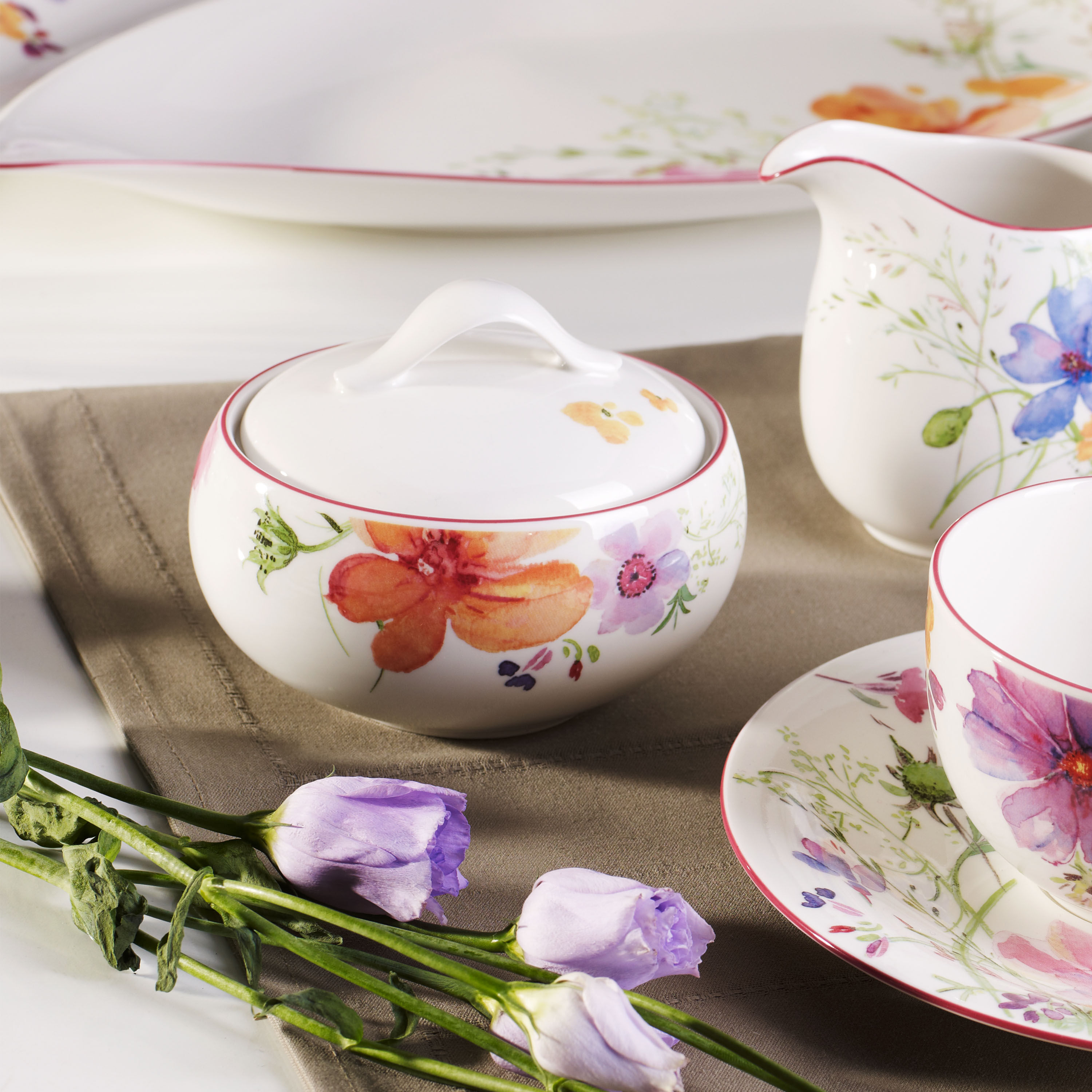 Mariefleur Sugar bowl - Multi-colored, 12.6 oz, Premium Porcelain