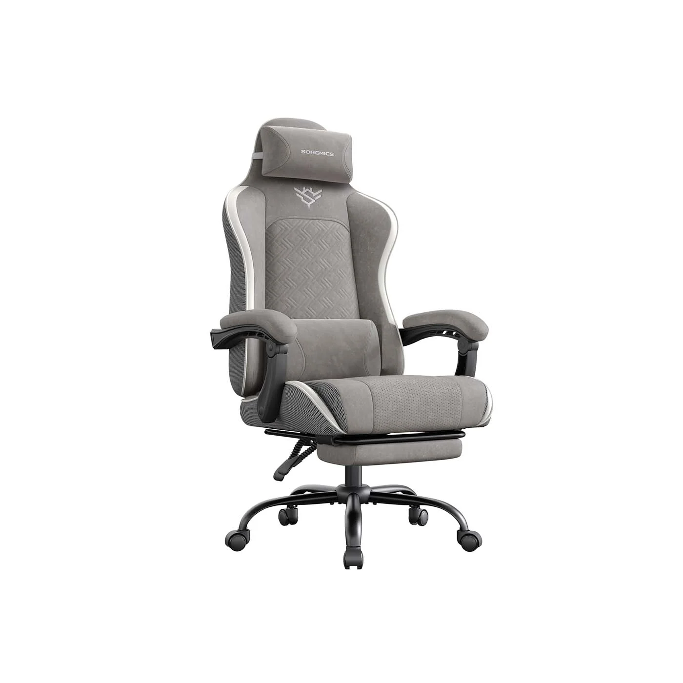 Chaise gaming ergonomique avec repose-pieds et coussin à ressorts