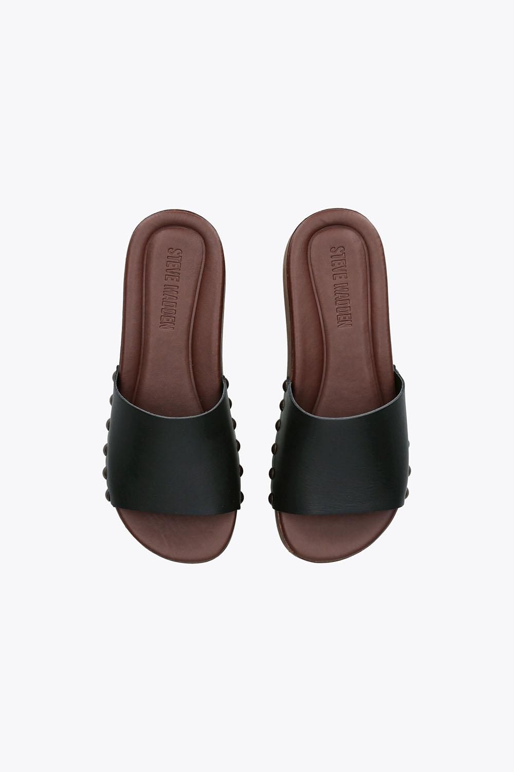 STEVE MADDEN Conga Black' Leather Sandals