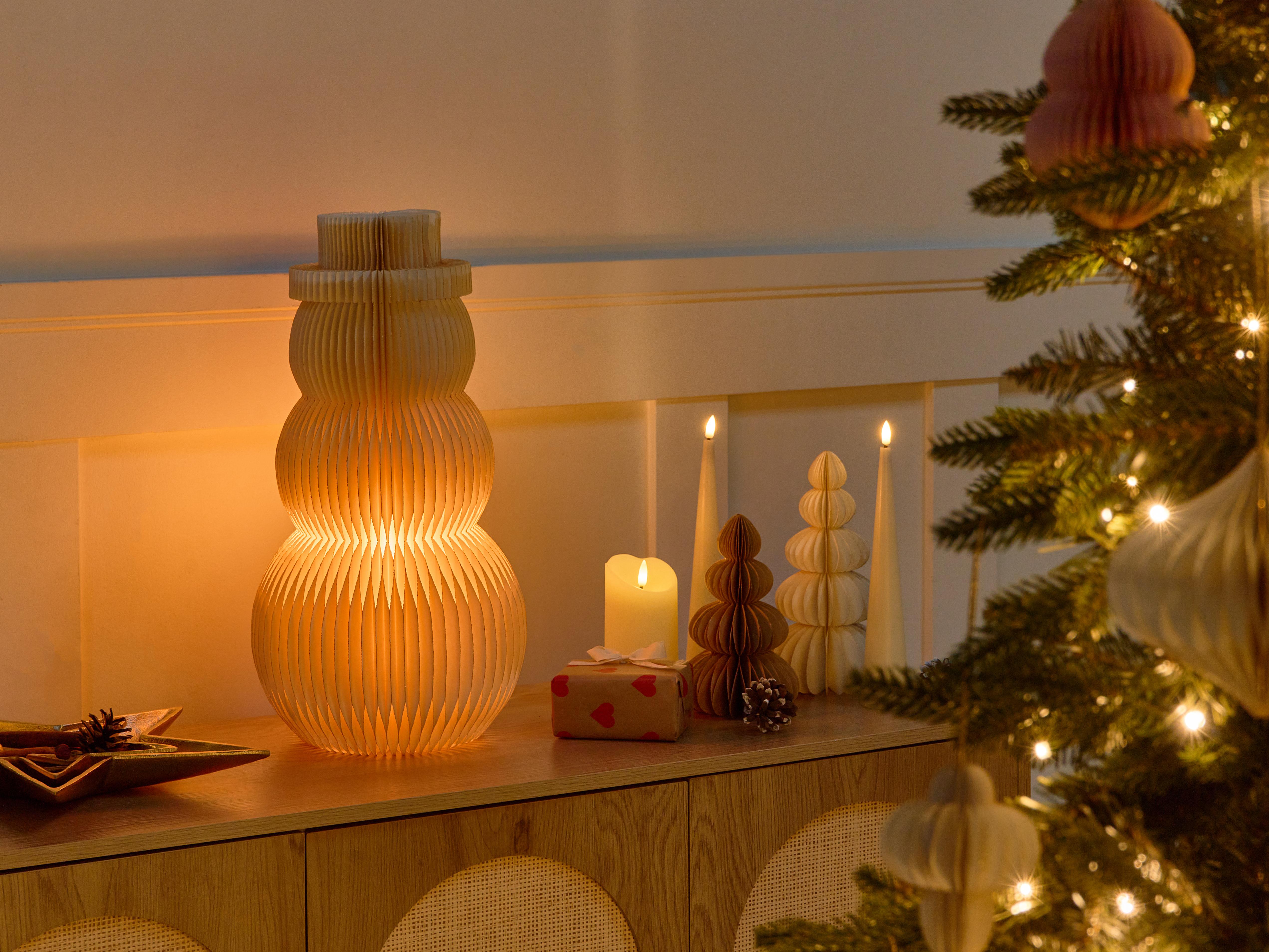 Christmas Decoration Table Lamp BANGA Snowman 51 cm Beige