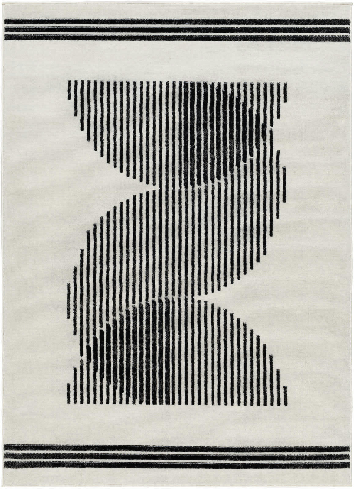 REILY - Tapis Scandinave Hygge Blanc Cassé/Noir 200x275