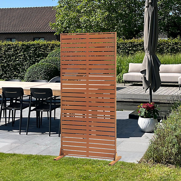 Cloison de séparation Nodepp pour extérieur et intérieur acier corten 180 x 90 x 40 cm rouille casa.pro