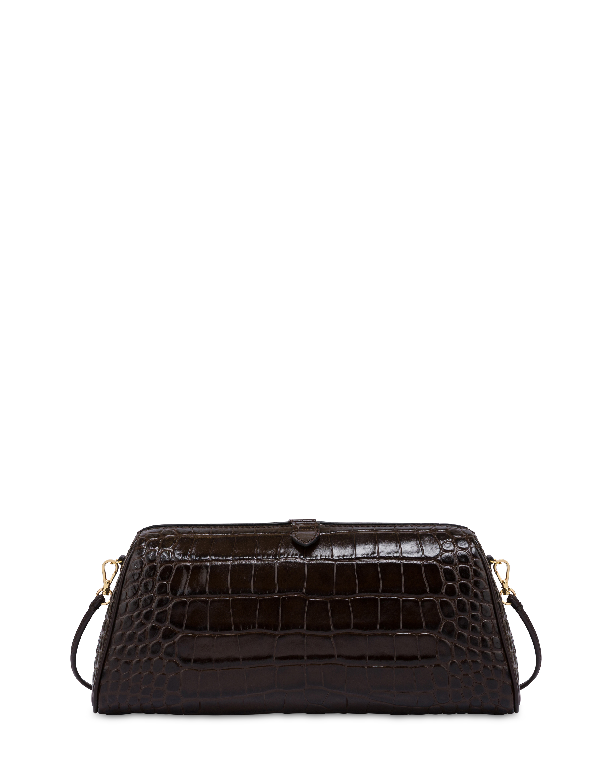 Pochette Shell In Vitello Stampa Cocco T.moro/t.moro