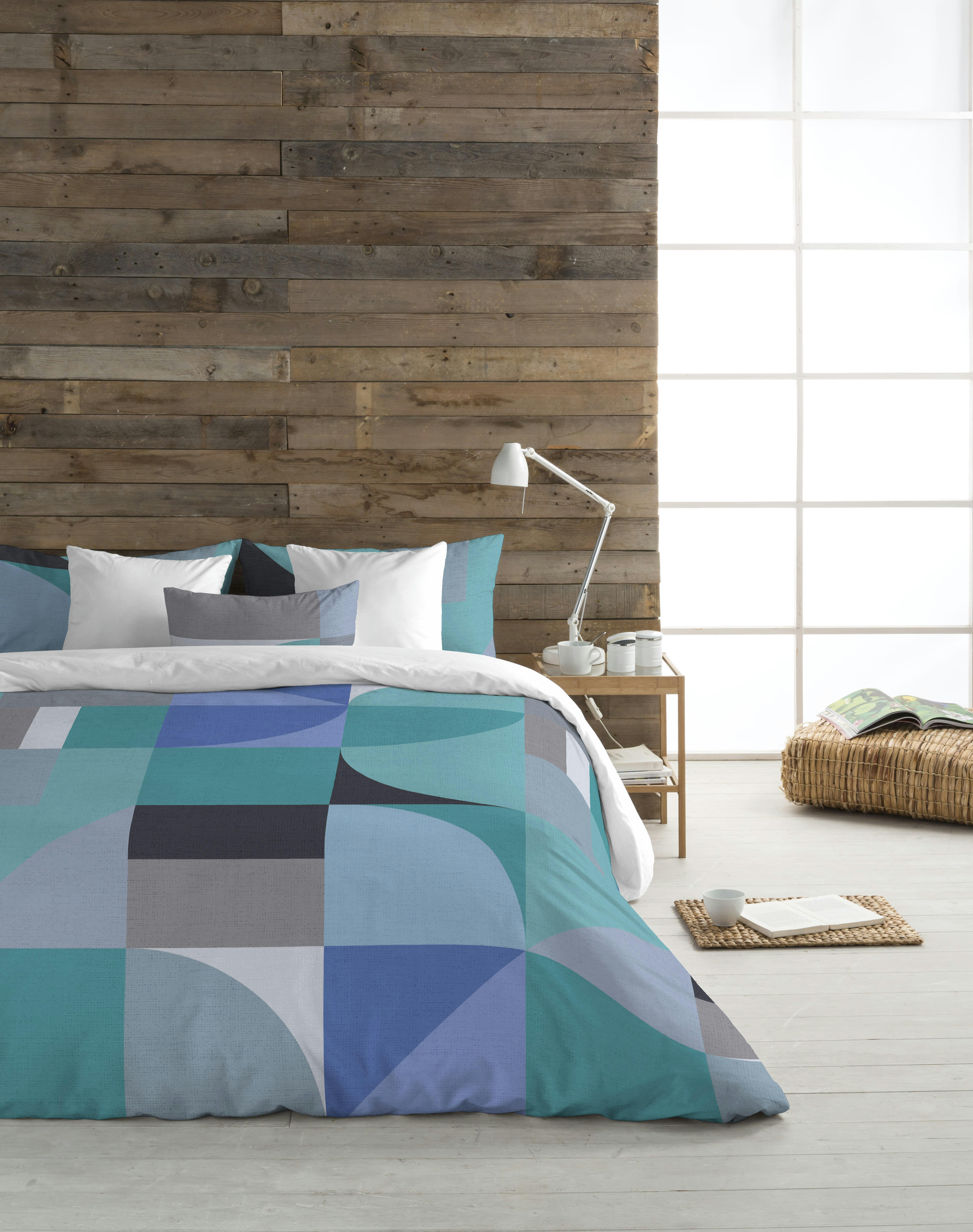 MOMA AZUL - Housse de couette 100% coton avec imprimé géométrique 260X240 cm