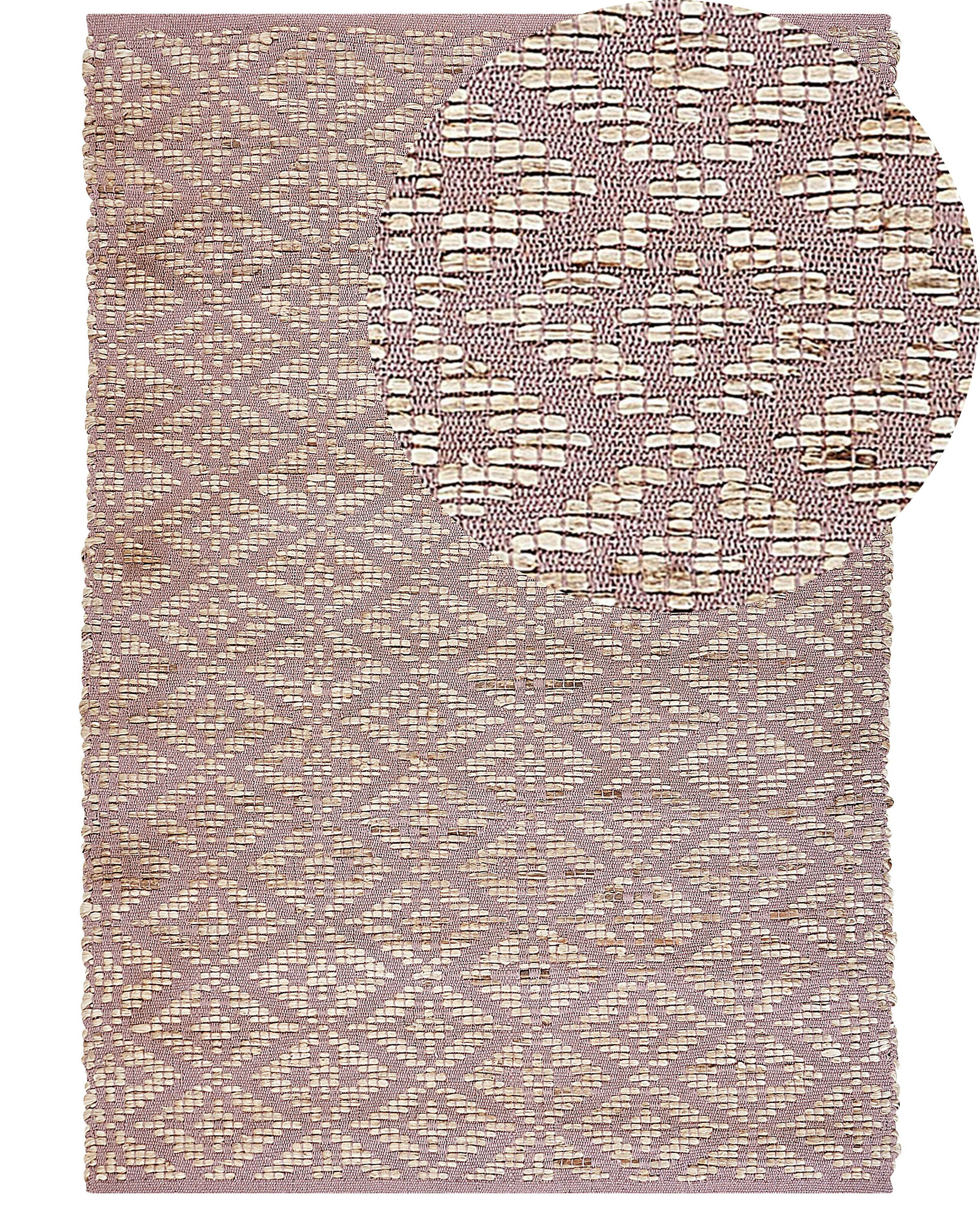 Dywan prostokątny jutowy 160x230 cm beżowo-różowy