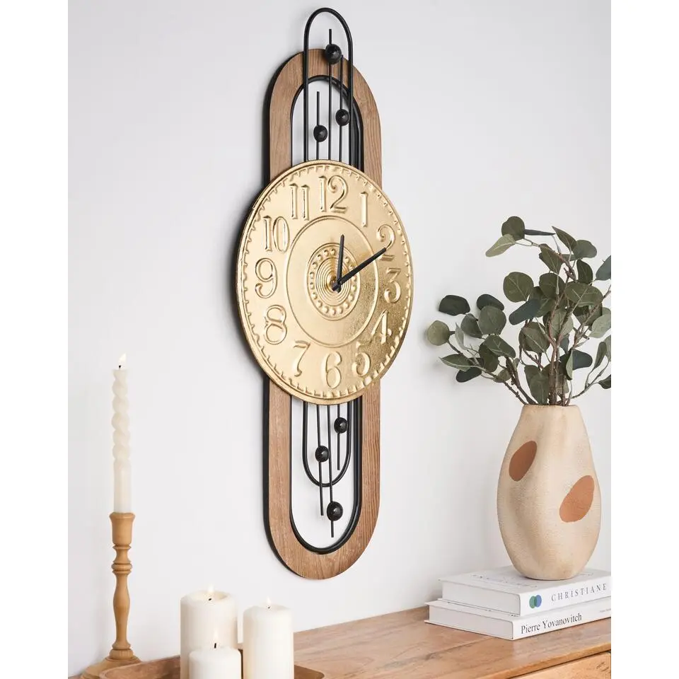 NOBELIUM - Wandklok - Goud - IJzer