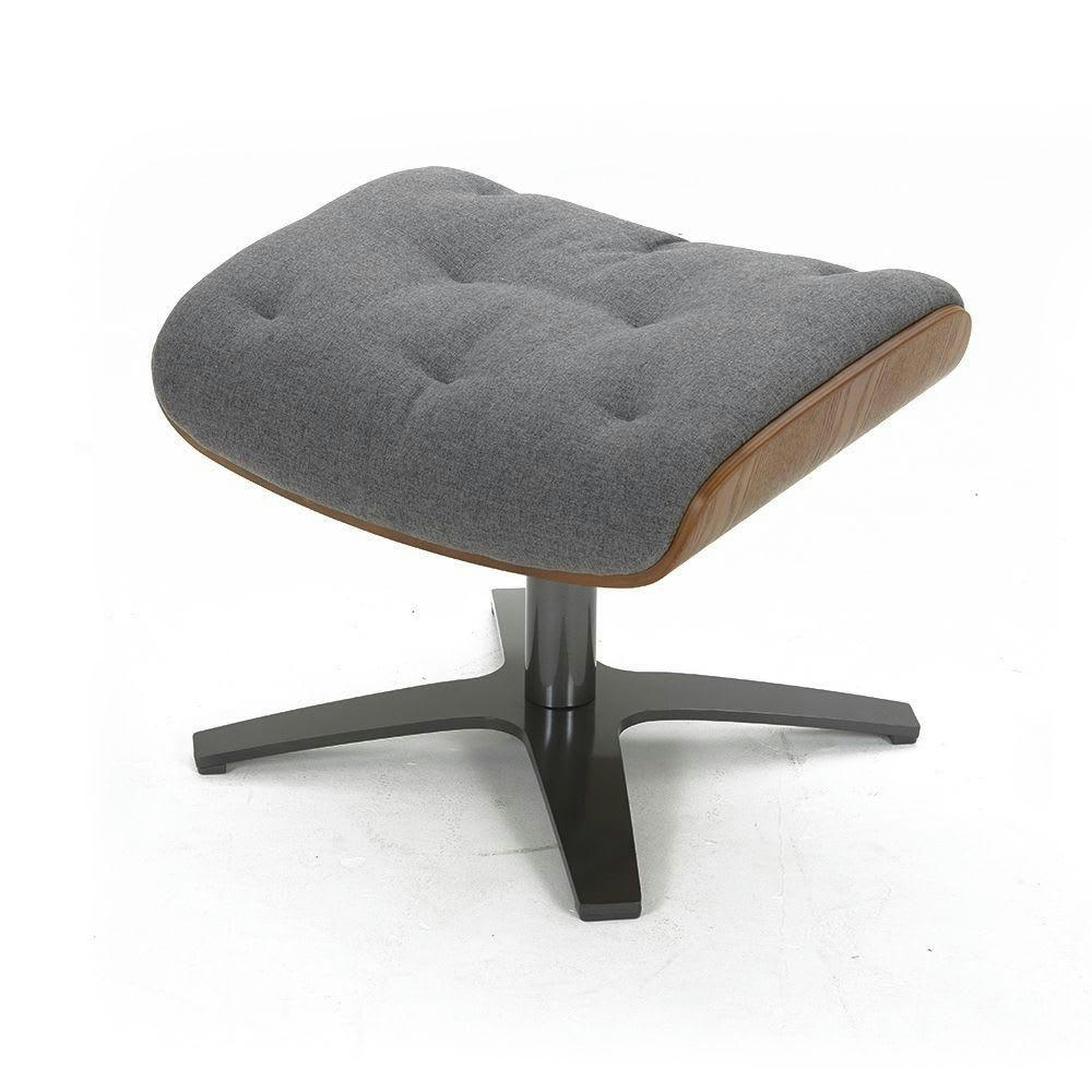 ALUDRA - Pouf Velours et Chêne Naturel - Tissu Graphite