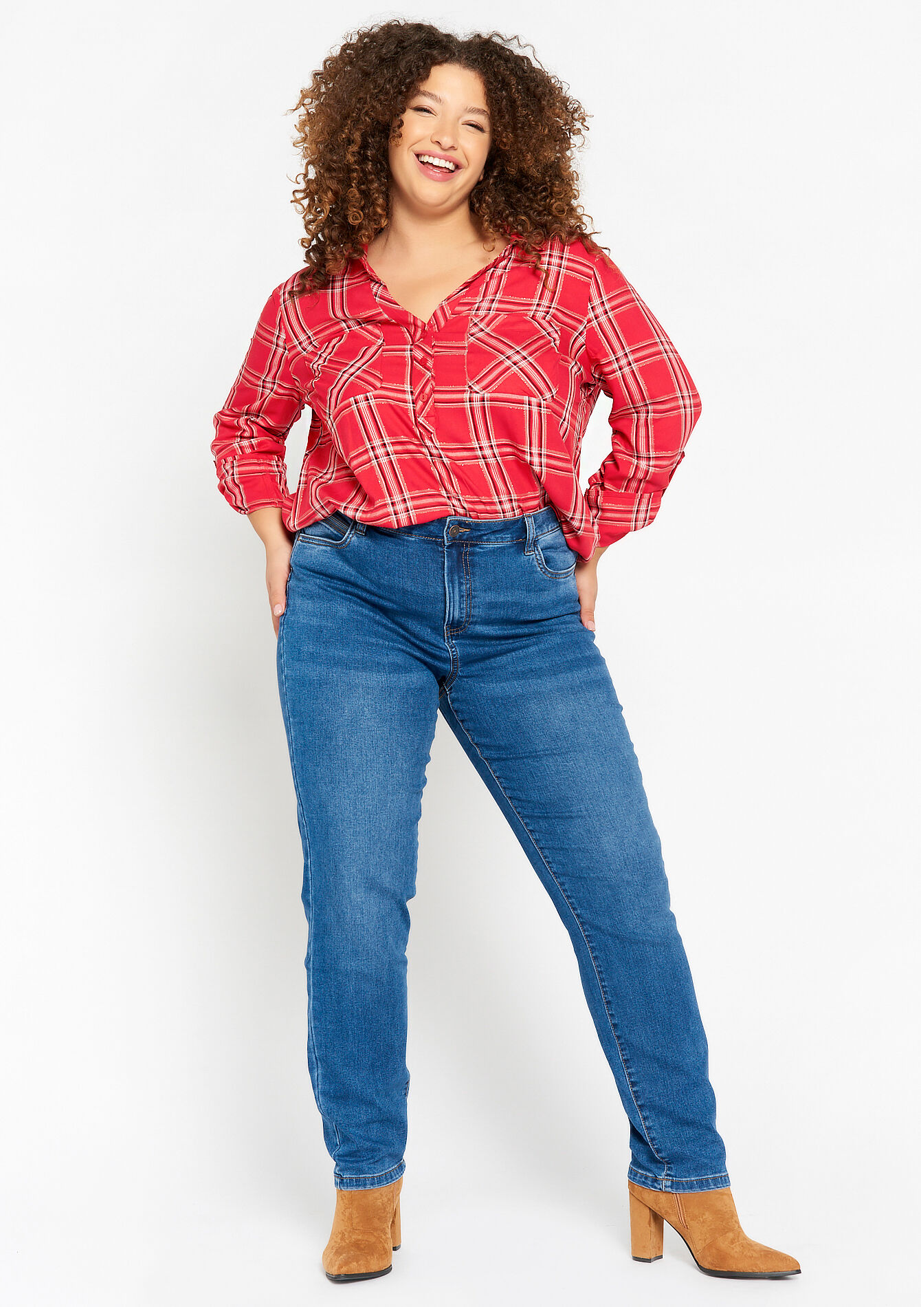 Slim jeans met hoge taille