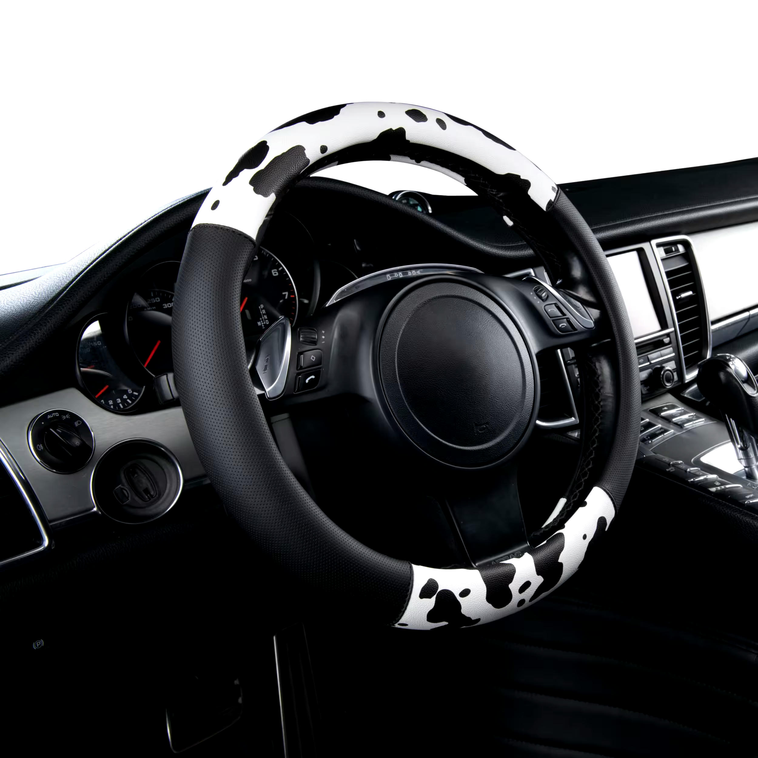 AutoTrends Cow Print Steering Wheel Cover