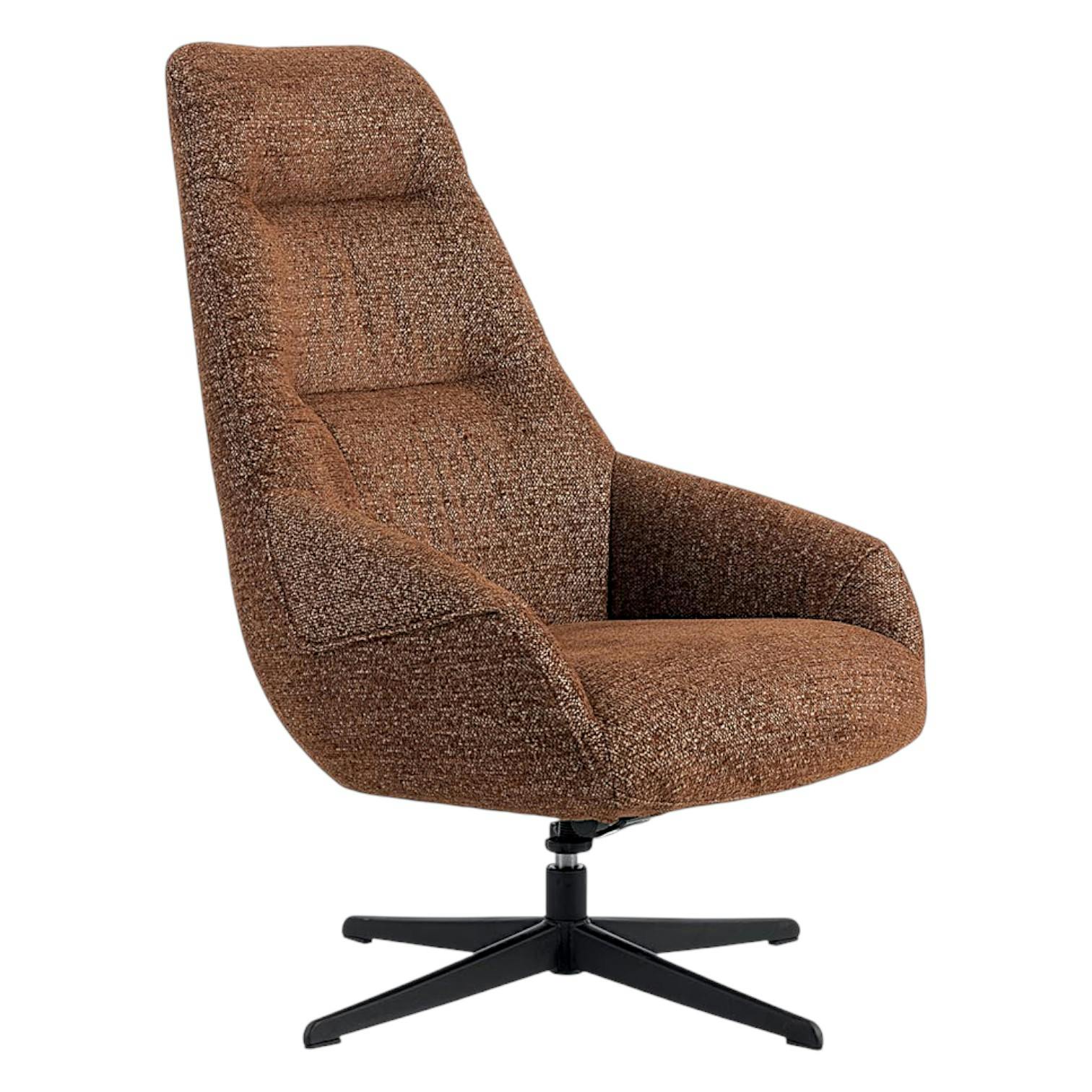 Fauteuil relax pivotant tissu terracotta IENA