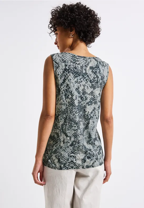 Snake Print Top mit Detail