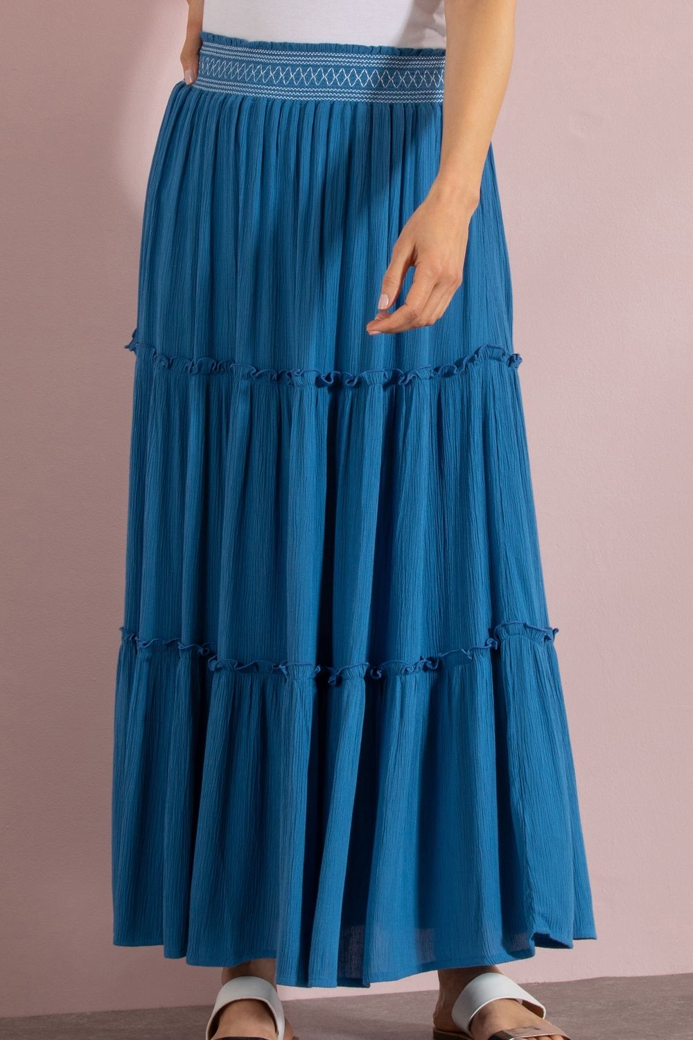 Klass. Boho Crinkle Maxi Skirt