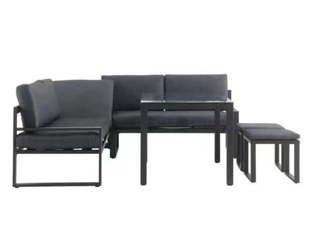 Patmos 5 Piece Low Dining Setting - Gunmetal Grey