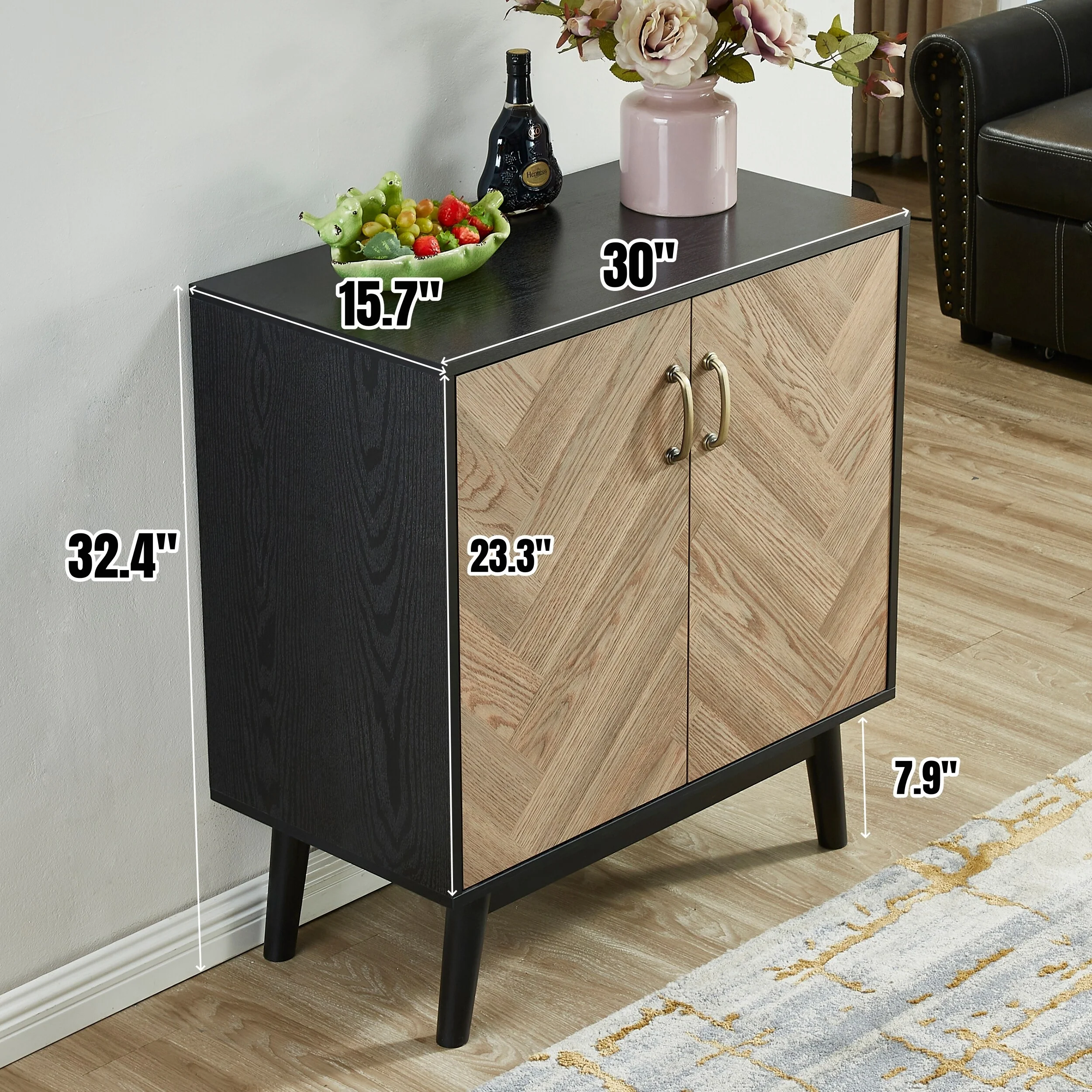 Modern Buffet Storage Cabinet with Doors and Storage Shelves for Kitchen, Office, Dining Room