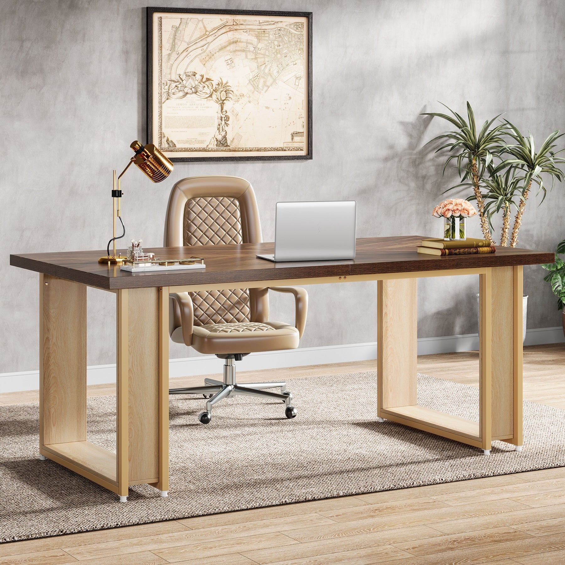 63-inch Executive Computer Desk for Home Office