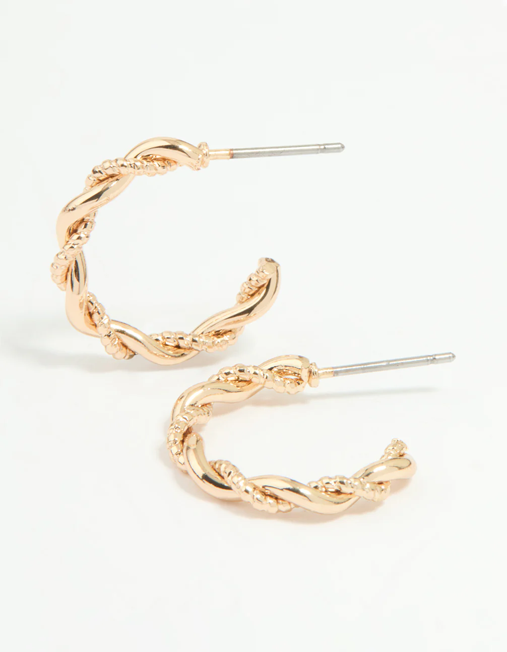Gold Twisted Hoop Earrings