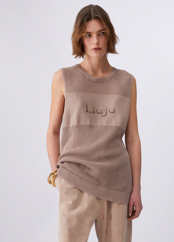 Top in maglia traforata
