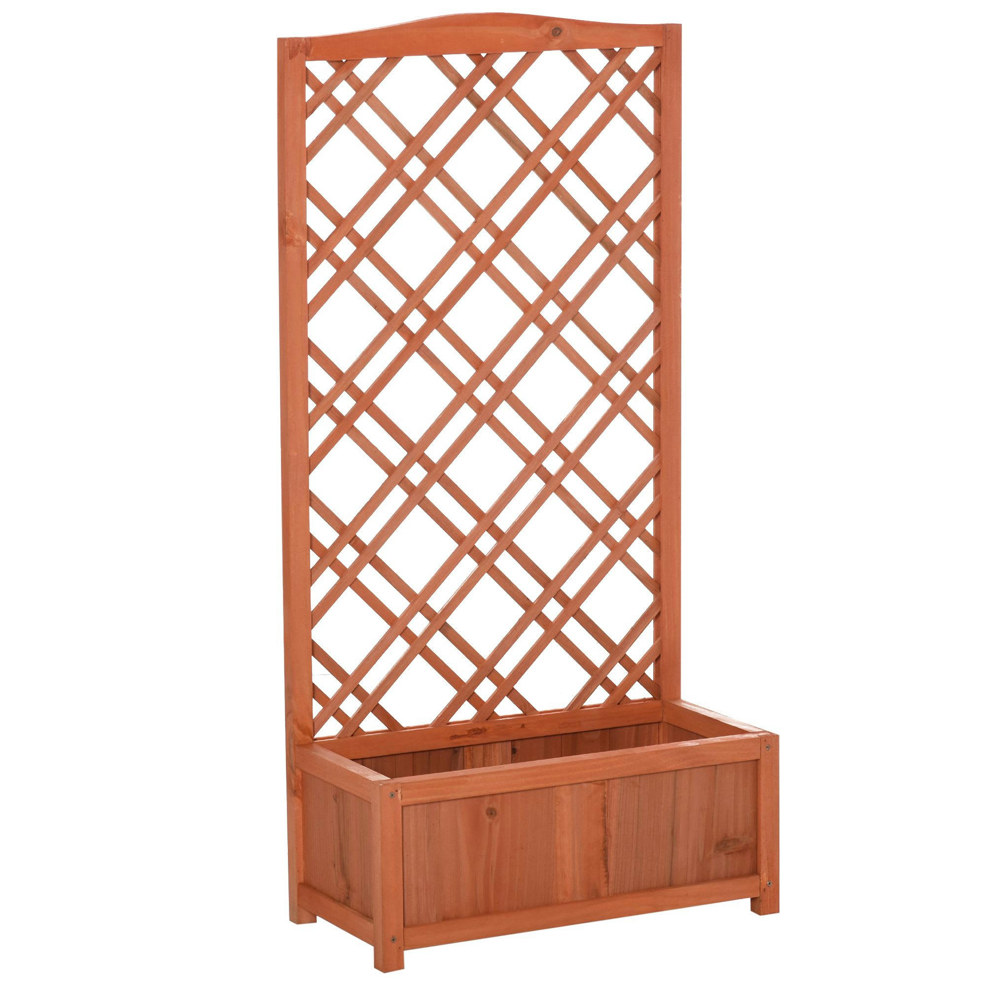 - Jardinière sur pieds avec treillis bois sapin pré-huilé