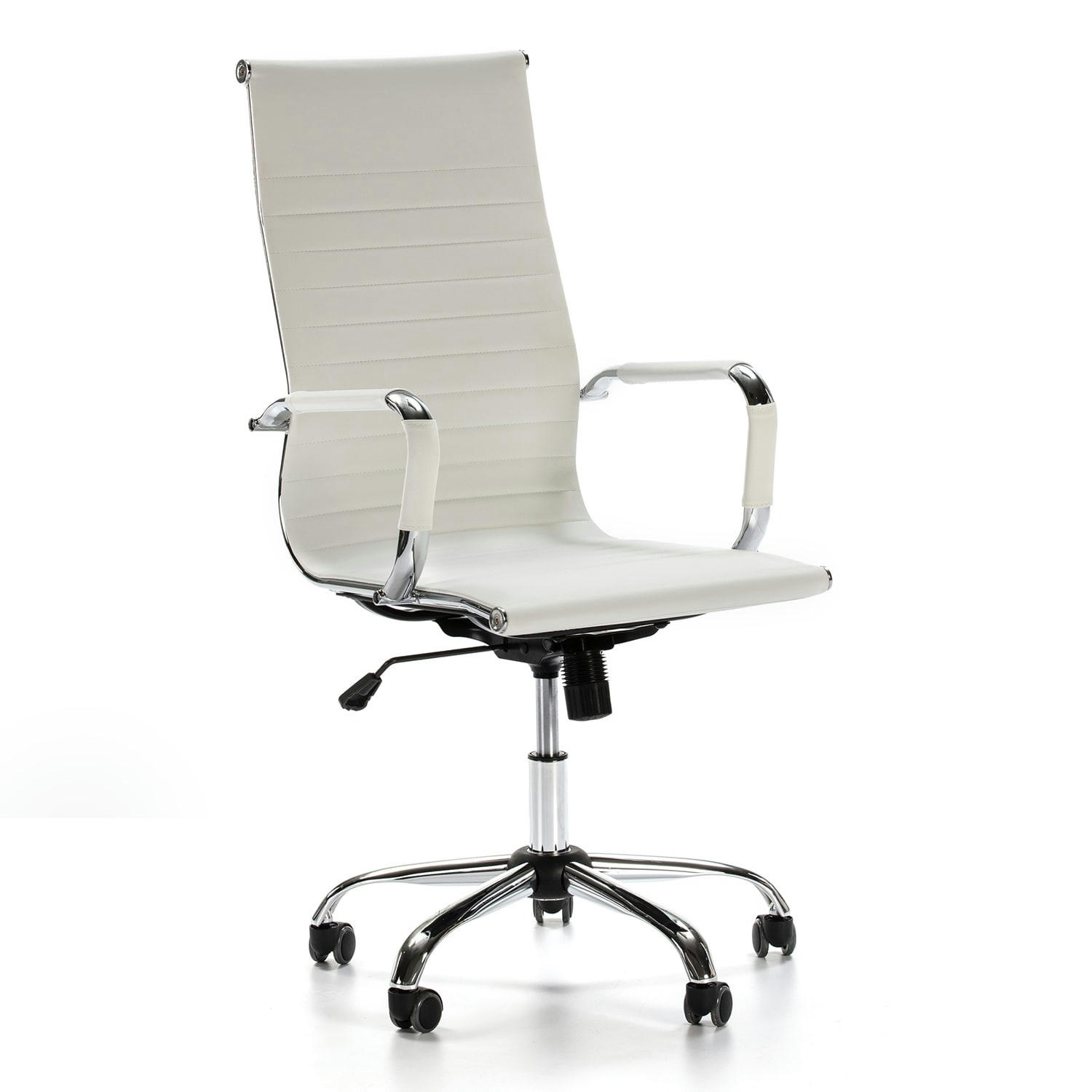 LONDRES - Fauteuil de bureau inclinable blanc, cuir synthétique
