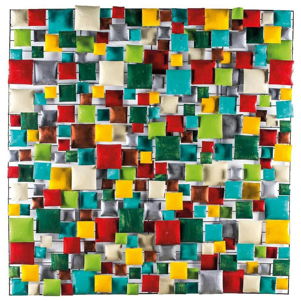BIG-BEL - Décoration murale en métal, square multicolore 150x150