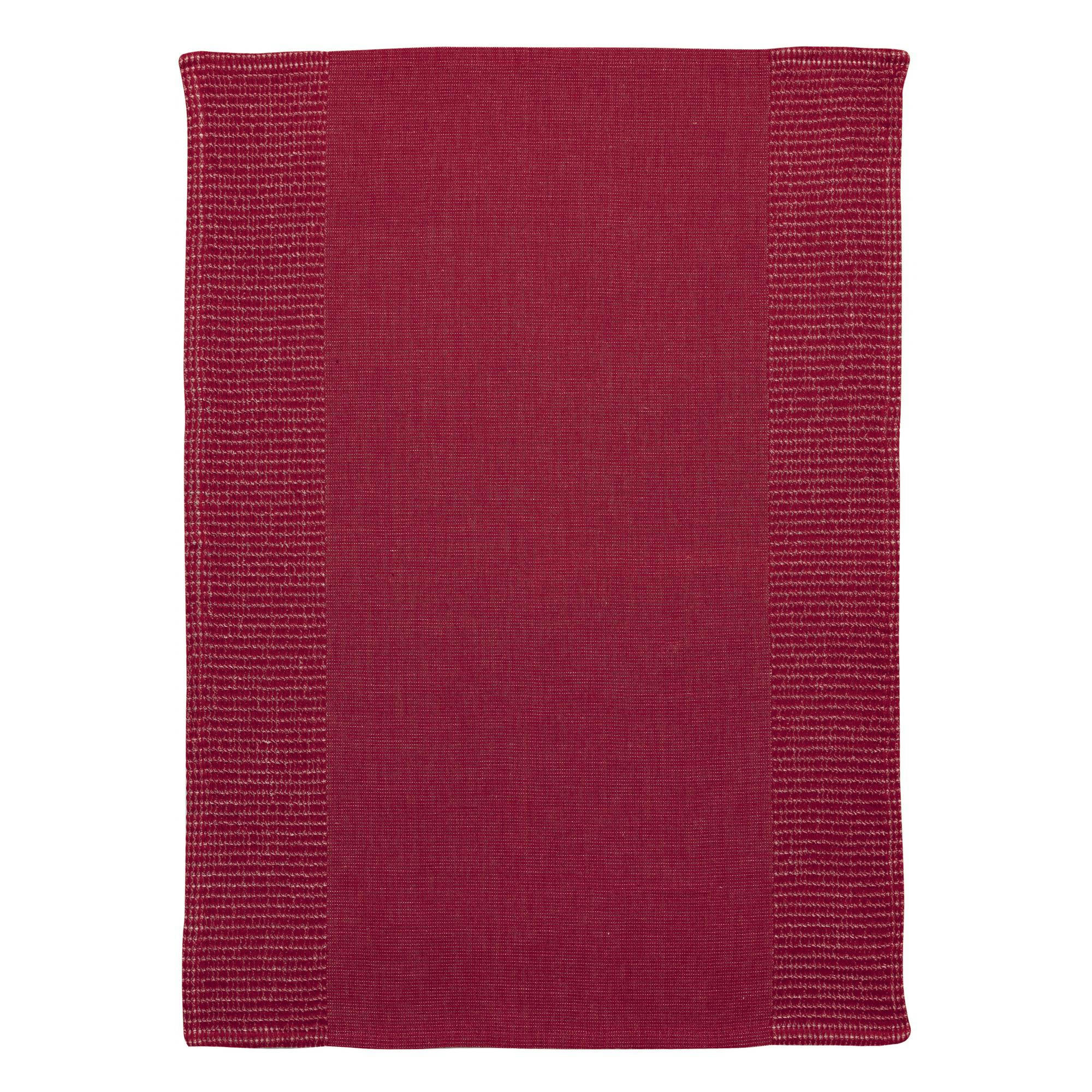 ACHIL - Torchon nid d'abeilles  en coton rubis 50 x 70
