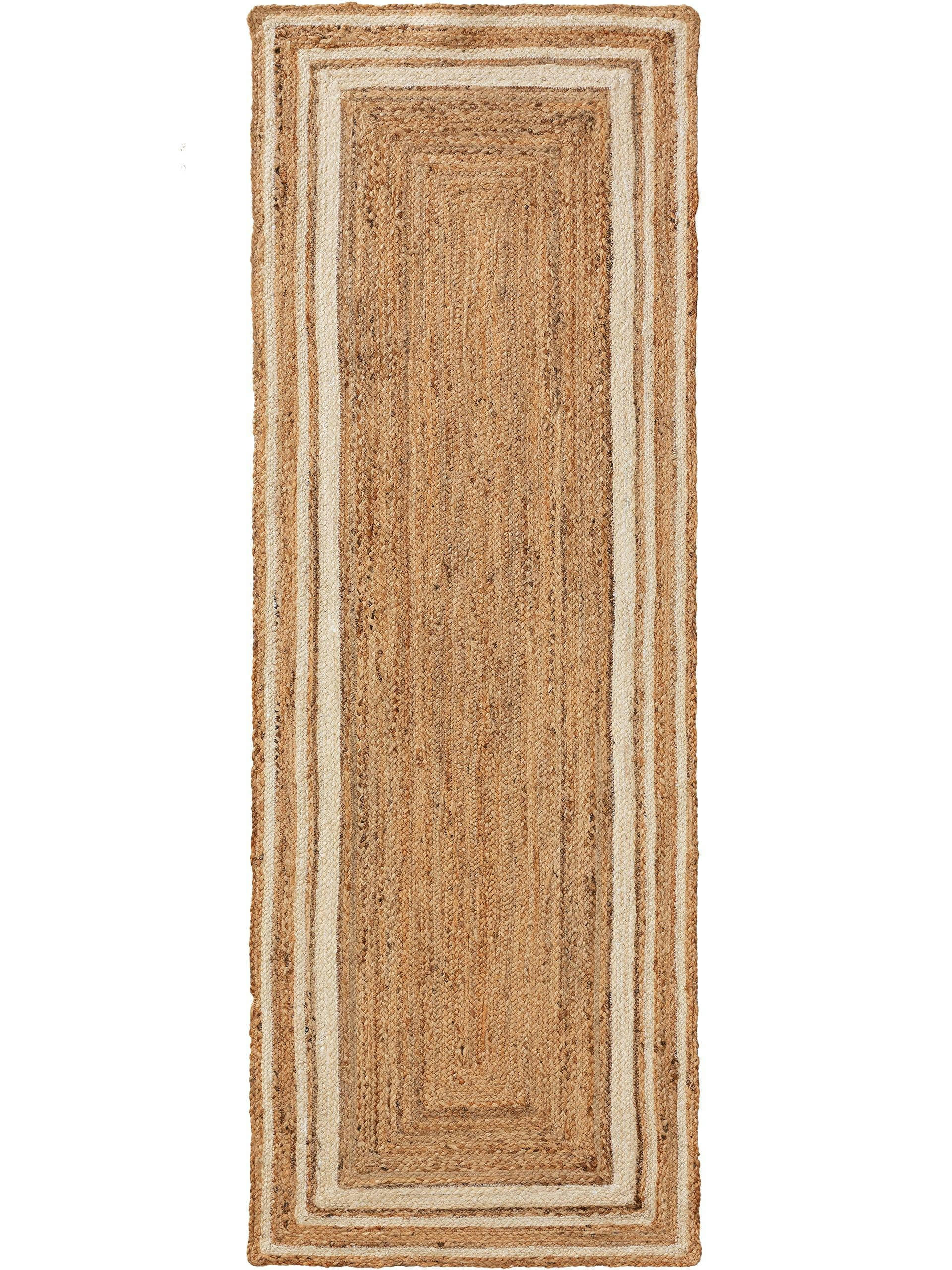JUTTA - Tapis de jute blanc 80x250