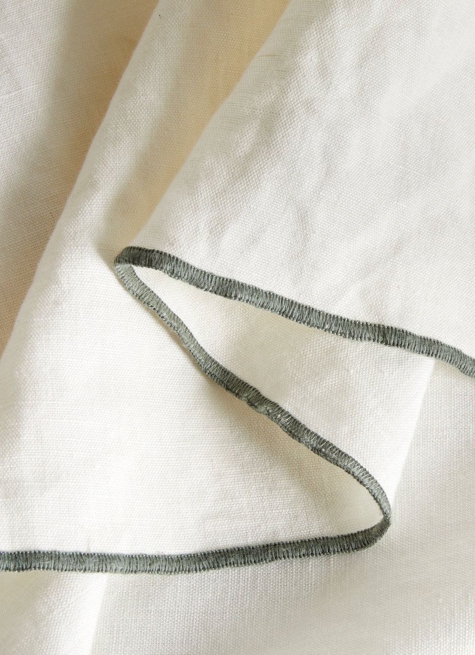 NAPPE COTON LIN FINITION BOURDON LAIT VERT THYM