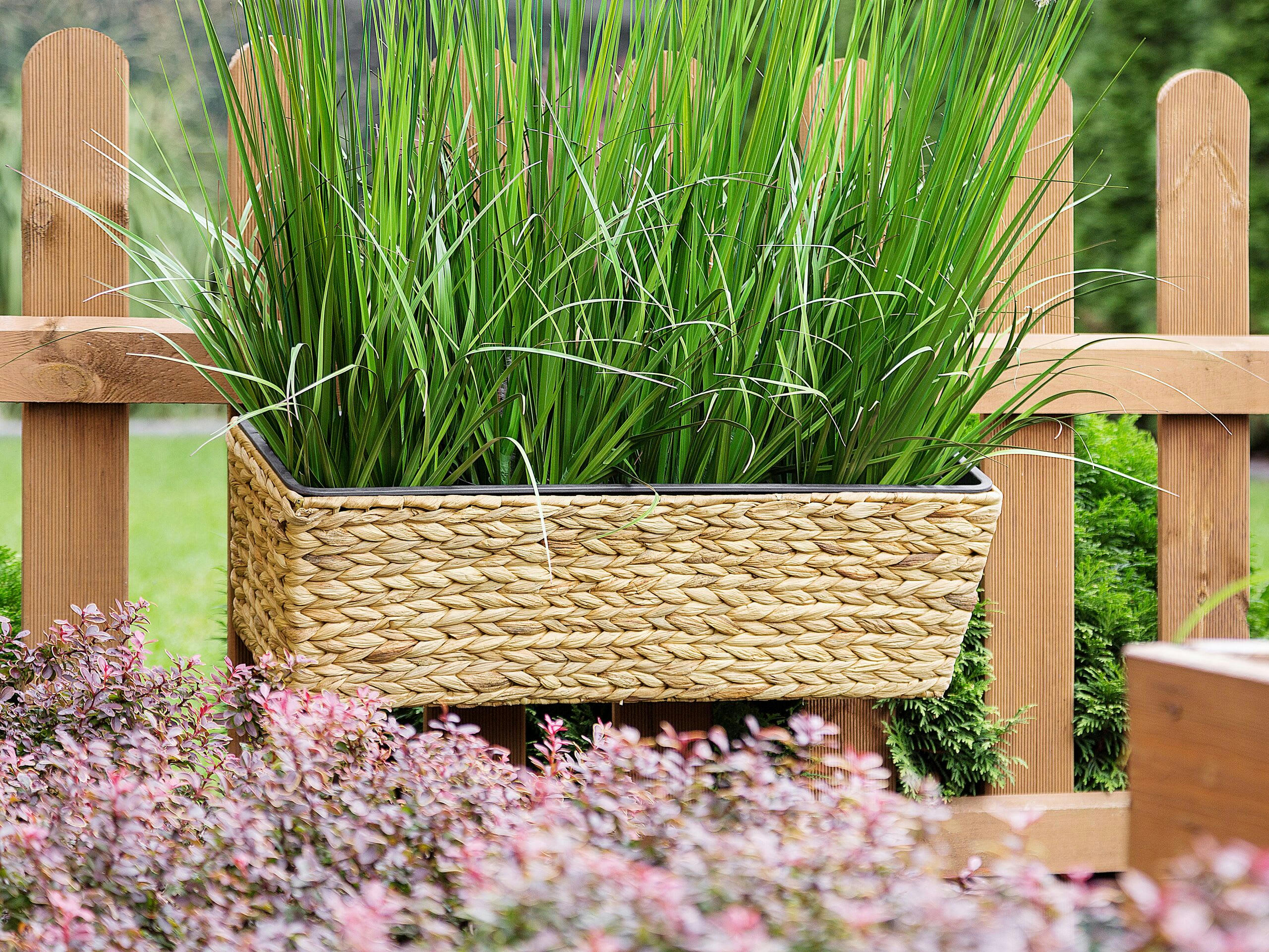 KAWALA - Jardinière balconnière rectangulaire beige sable 60x18