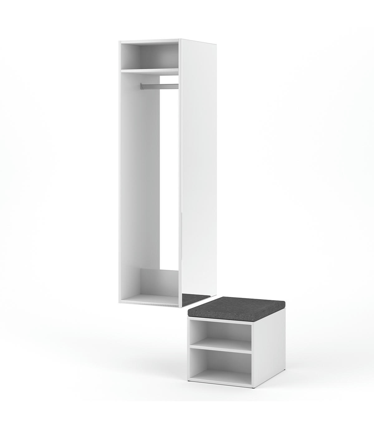 CLEVER - Vestiaire d'Entrée Multifonctions L50 x H150 cm