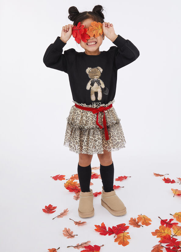 Felpa in cotone con paillettes