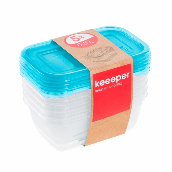 Frischhaltedosen-Set »Fredo Fresh«, 5x500ml rechteckig fresh blue