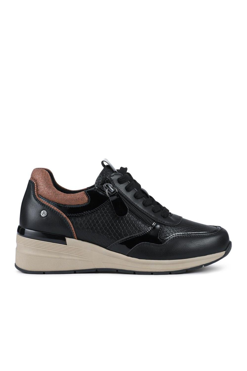 Pavers Platform Lace-Up Trainers with Side Zip