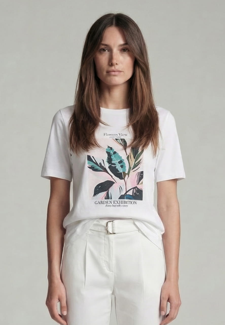 Shirt mit Blätterprint