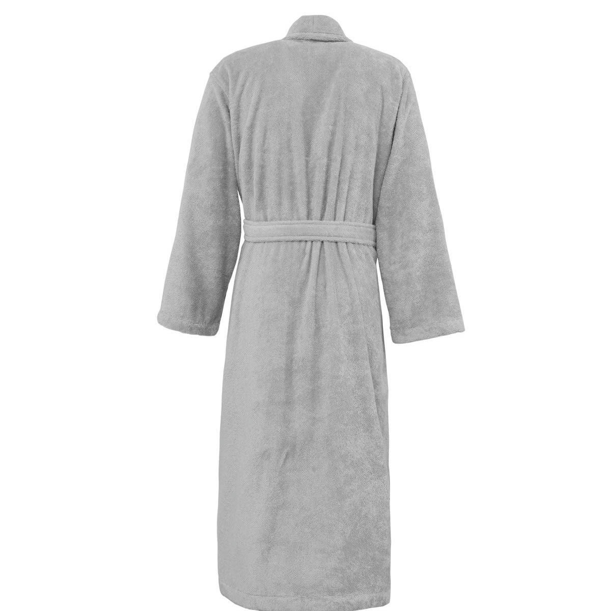 STUDIO - Peignoir mixte col châle 400 gr/m²  gris perle S