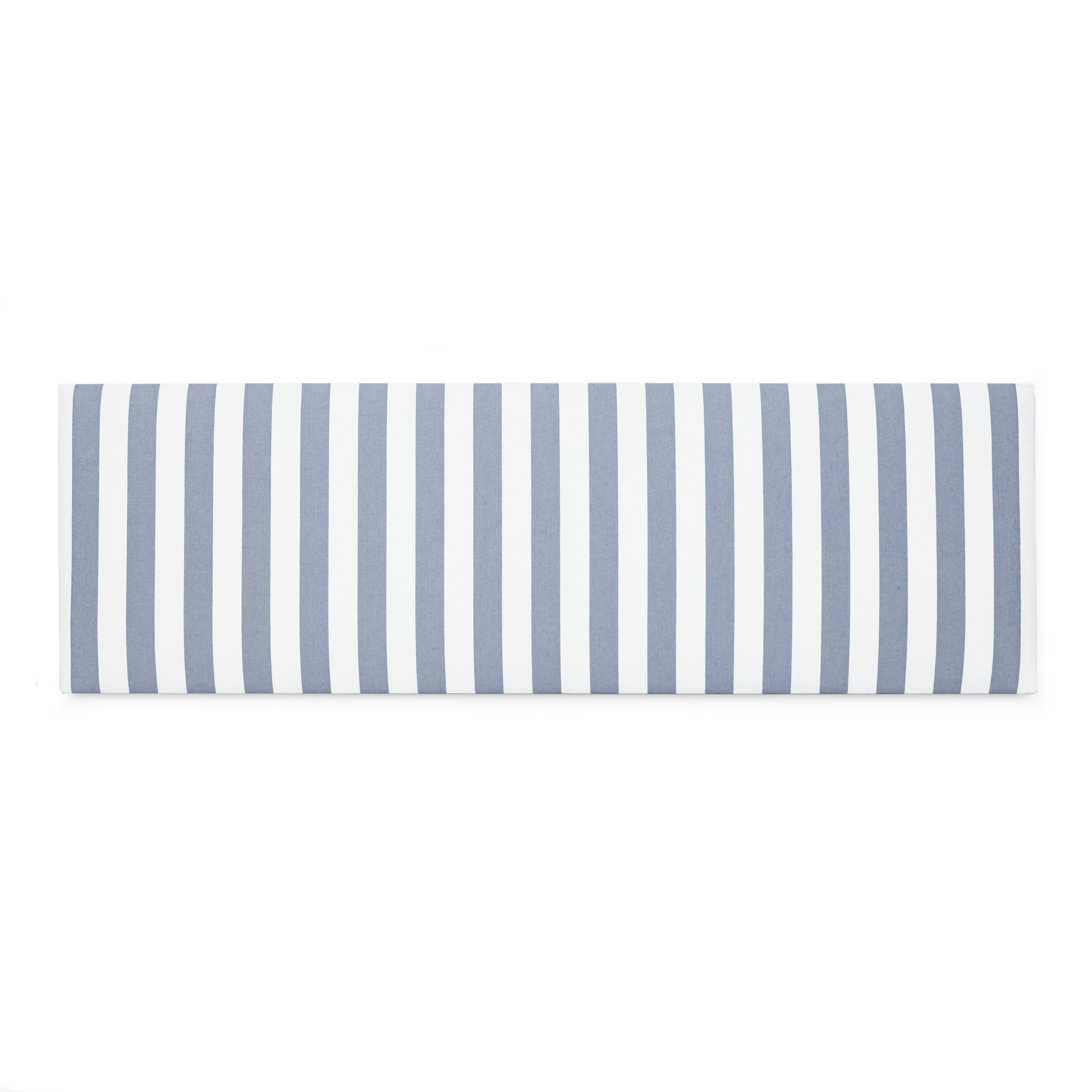 BILLIE SUANCES - Tête de lit tapissée en tissu rayé bleu 145x52cm