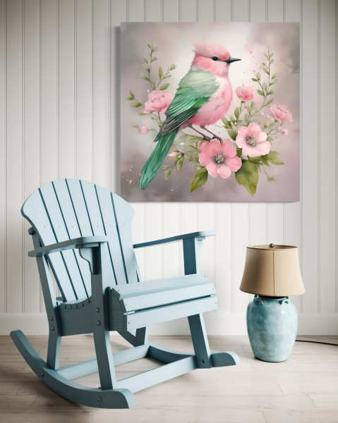 Feeby Obraz na płótnie, Zwierzęta Shabby Chic Ptak 30x30