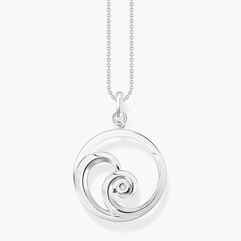 THOMAS SABO THOMAS SABO Ladies Silver Wave Pendant Necklace KE2143-051-14-L45V